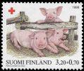 Suomi 1998 - Punainen Risti 1998 2/3 - 3,20+0.70 mk Kotieläimet: porsaat Suomi 1998 - Punainen Risti 1998 2/3 - 3,20+0.70 mk Kotieläimet: porsaat