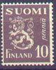 Suomi 1930 - Numerokuusilo 408-10-1940 Leijonamalli m30 10p harmaanvioletti