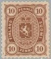 Finland 1882 - Coat of Arms type 1875/1882 - 10p brown, B-perf. (Charta Sigillata Office)