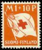 Suomi 1930 - Punainen Risti 1930 1/3 - 1mk+10p lippu, oranssi