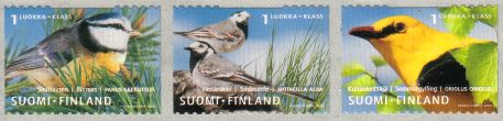 Finland 2001 - Birds (3) set strip cancelled