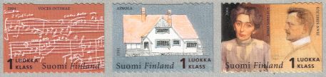 Finland 2004 - Jean Sibelius - 1 class (strip of 3)