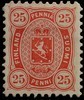 Finland 1875 - Coat of Arms type 1875/1882 - 25p carmin red, A-perf. (Senate printing)