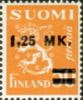 Finland 1931 - Coat of arms lion type m30 1,25mk/50p yellow overprint type II