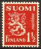 Suomi 1932 - Numerokuusilo 237-2-1935 Leijonamalli m30 1 1/2 mk punainen