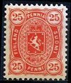 Finland 1892 - Afterprint 1892 (coat of arms 1875) 25p carmine 12½