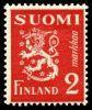 Finland 1936 - Coat of arms lion type m30 2mk carmine red