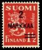 Suomi 1937 - Leijonamalli m30 2mk/1½mk karmiinin punainen, lisäpainama Suomi 1937 - Leijonamalli m30 2mk/1½mk karmiinin punainen, lisäpainama