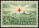 Finland 1939 - Red Cross 1939 1/4 - 50p + 5p Battlefield at Solferino grn