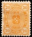 Suomi 1885 - Vaakunamalli 1875/1885 - 20p oranssi (Uudet värit)