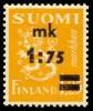 Finland 1940 - Coat of arms lion type m30 1,75mk/1,25mk yellow, overprint