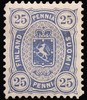 Suomi 1885 - Vaakunamalli 1875/1885 - 25p sininen (Uudet värit)