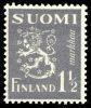 Suomi 1940 - Numerokuusilo 494-3-1942 Leijonamalli m30 1 1/2mk hopean harmaa