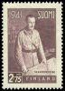 Finland 1941 - Field Marshal C. G. E. Mannerheim 4/6 2,75 mk, wm x (W1), 19mm Finland 1941 - Field Marshal C. G. E. Mannerheim 4/6 2,75 mk, wm x (W1), 19mm