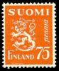 Finland 1942 - Coat of arms lion type m30 75p orange