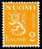 Suomi 1942 - Numerokuusilo 591-12-1943 Leijonamalli m30 2mk keltainen