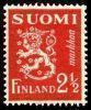 Suomi 1942 - Numerokuusilo 625-9-1944 Leijonamalli m30 2 1/2mk karmiinin punainen