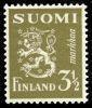 Suomi 1942 - Numerokuusilo 605-2-1944 Leijonamalli m30 3 1/2mk oliivin vihreä