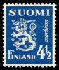 Suomi 1942 - Numerokuusilo 518-9-1942 Leijonamalli m30 4 ½mk tummansininen