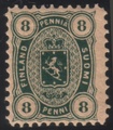 Suomi 1875 - Vaakunamalli 1875/1882 - 8p vihreä, A-hammaste (Senaatin paino)