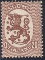 Finland 1924 - Coat of arms lion type m17, 20p brown no wm, A perfor off center