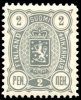 Suomi 1890 - Vaakunamalli 1889 - 2p harmaa, A-hammaste