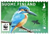 Suomi 2021 - Uhanalaisia eläimiä WWF III 1/3 - kuningaskalastaja Suomi 2021 - Uhanalaisia eläimiä WWF III 1/3 - kuningaskalastaja