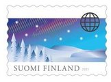 Finland 2021 - Cristmas postage stamp 2021 - Northern lights