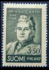 Finland 1944 - Minna Canth FDC (print error frontal hair)