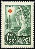 Finland 1945 - Red Cross 1945 1/4 - 1mk + 25p Brick carrier