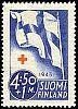 Suomi 1945 - Punainen Risti 1945 4/4 - 4,50mk + 1mk Suomen lippu