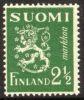 Finland 1947 - Coat of arms lion type m30 2,50mk green