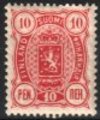 Suomi 1896 - Vaakunamalli 1889 - 10p (rosa)punainen, B-hammaste Suomi 1896 - Vaakunamalli 1889 - 10p (rosa)punainen, B-hammaste