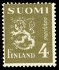 Suomi 1945 - Numerokuusilo 665-7-1945 Leijonamalli m30 4mk oliivin vihreä