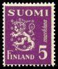 Finland 1945 - Coat of arms lion type m30 5mk violet