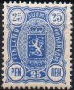 Suomi 1895 - Vaakunamalli 1889 - 25p sininen, B-hammaste Suomi 1895 - Vaakunamalli 1889 - 25p sininen, B-hammaste