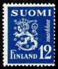 Suomi 1947 - Numerokuusilo 719-11-1946 Leijonamalli m30 12mk sininen