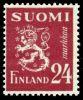 Suomi 1948 - Numerokuusilo 782-3-1948 Leijonamalli m30 24mk pun. ruskea