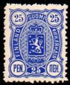 Suomi 1889 - Vaakunamalli 1889 - 25p sininen, A-hammaste