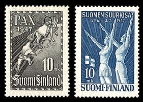 Suomi 1947 - Suomen suurkisat 1947 + PAX FDC