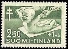 Suomi 1947 - Tuberkuloosi 1947 1/5 - 2,50+1mk vihreä Suomi 1947 - Tuberkuloosi 1947 1/5 - 2,50+1mk vihreä