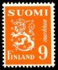 Finland 1950 - Coat of arms lion type m30 9mk orange