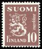 Suomi 1950 - Leijonamalli m30 10mk rusk. violetti Suomi 1950 - Leijonamalli m30 10mk rusk. violetti