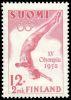 Finland 1951 - XV Olympic Games, Helsinki, 1952 1/4 - 12mk+2mk Diver