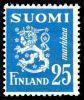 Suomi 1952 - Numerokuusilo 947-4-1952 Leijonamalli m30 25mk sininen