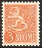 Suomi 1954 - Leijonamalli m54 3mk oranssi Suomi 1954 - Leijonamalli m54 3mk oranssi