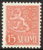 Finland 1954 - Coat of arms lion type m54 15mk red