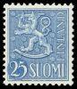 Finland 1954 - Coat of arms lion type m54 25mk blue