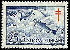 Finland 1955 - Anti tuberculosis 1955 3/3 - 25mk + 3mk Salmon