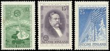 Suomi 1955 - Lennätin 100 vuotta nelilöt eri kuorilla (3) FDC Suomi 1955 - Lennätin 100 vuotta nelilöt eri kuorilla (3) FDC